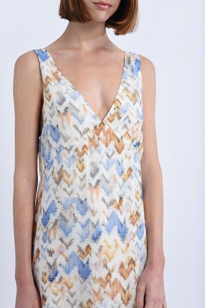 Molly Bracken Printed dress - white/blue (OFFWHITE BEACH)
