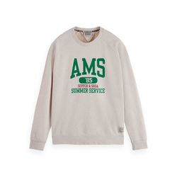 Scotch & Soda Solid color sweatshirt with regular fit - white/green (694)
