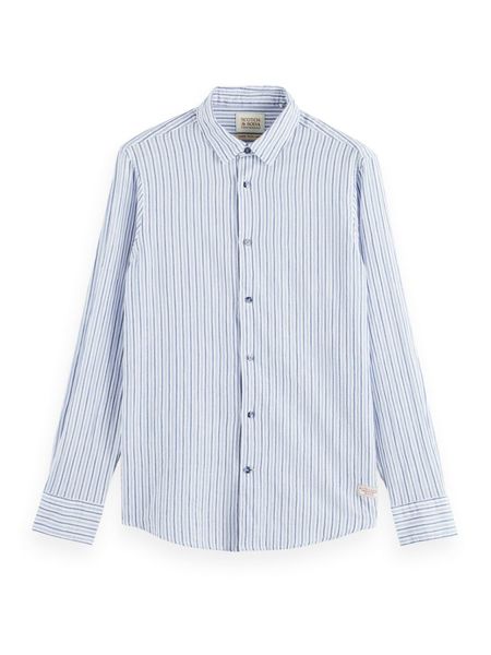 Scotch & Soda Regular fit : chemise en coton bio - blanc/bleu (6039)