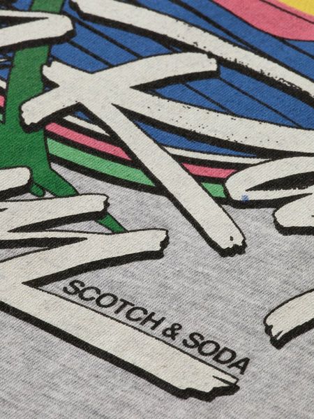 Scotch & Soda T-shirt avec impression sur le devant - gris (606)