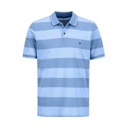 Fynch Hatton Polo-Shirt mit Blockstreifen - blau (601)