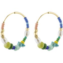 Pilgrim Hoop earrings - Aubrie - gold/green/blue (GOLD)