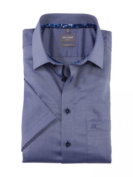 Olymp Comfort Fit : Business shirt with short sleeves - blue (18)