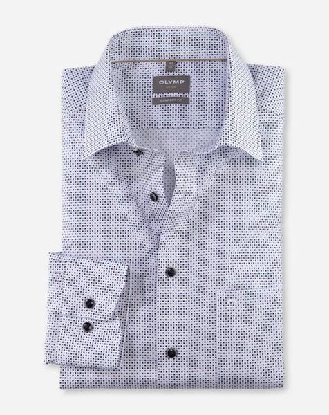 Olymp Luxor comfort fit business shirt long sleeve - white/blue (22)