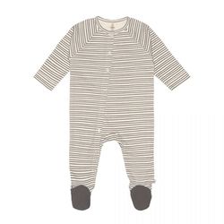 Lässig Baby Schlafanzug mit Füßen GOTS - grau/beige (Gris)