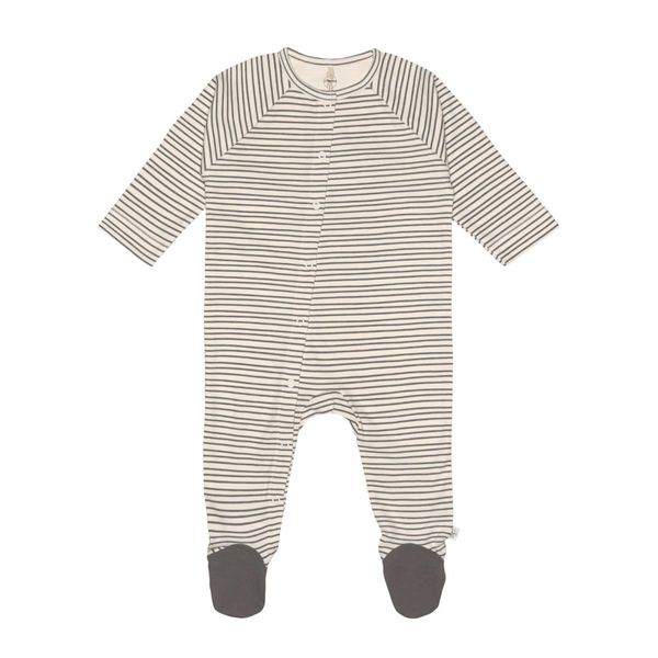 Lässig Baby pajamas with feet GOTS - gray/beige (Gris)