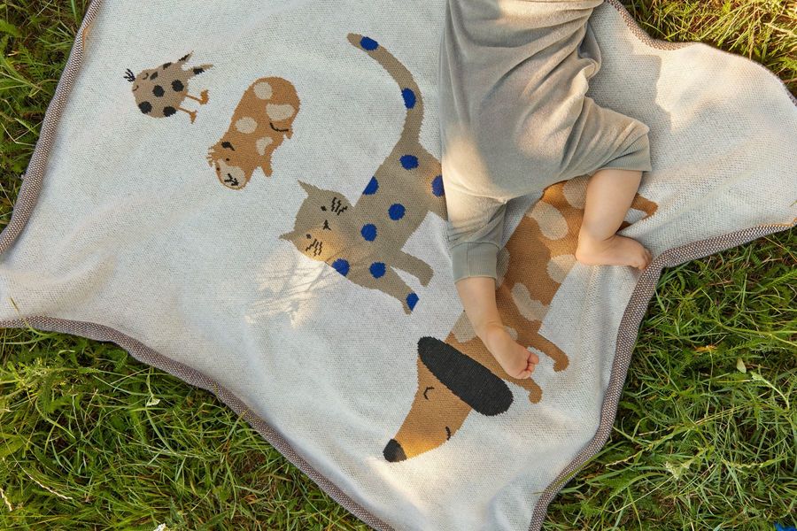 Lässig Baby blanket - Little Mateys - gray (Bleu)