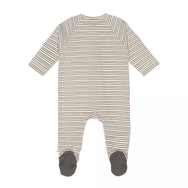 Lässig Baby Schlafanzug mit Füßen GOTS - grau/beige (Gris)