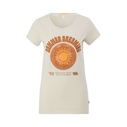 Q/S designed by T-Shirt aus reiner Baumwolle - beige (08D0)