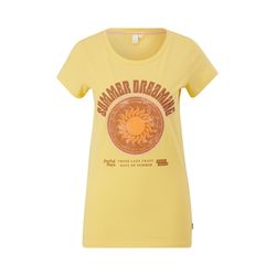 Q/S designed by T-Shirt aus reiner Baumwolle - gelb (13D0)