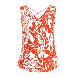 s.Oliver Red Label T-Shirt en mélange modal - orange/blanc (25A0)