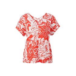s.Oliver Red Label T-shirt en modal mélangé - orange/blanc (25A0)