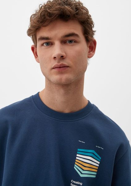 s.Oliver Red Label Sweat-shirt avec imprimé sur le devant  - bleu (58D1)