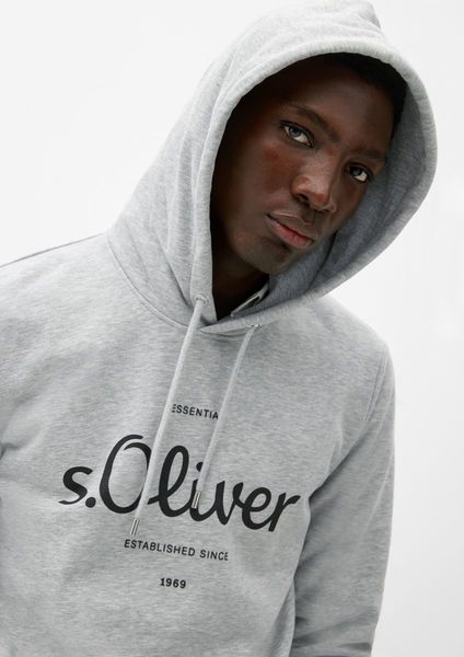 s.Oliver Red Label Hoodie with front print - gray (94D1)