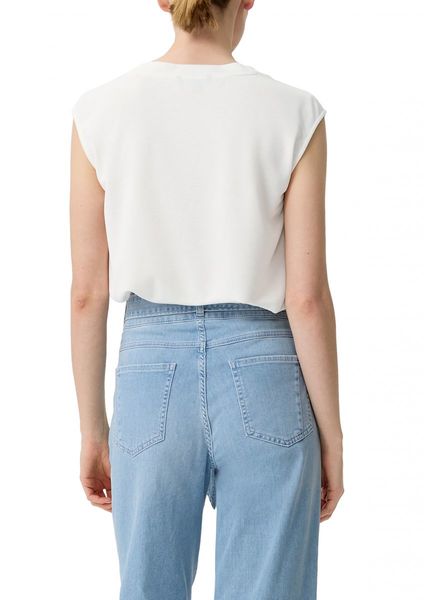 comma T-shirt avec fronces sur les épaules  - blanc (0120)