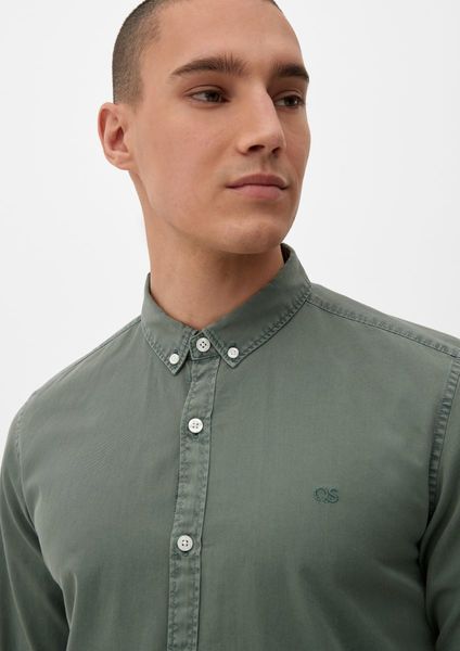 Q/S designed by Slim : chemise avec ourlet arrondi - vert (7816)