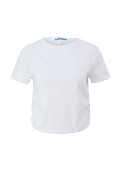 Q/S designed by T-shirt with gathers - white (0100)