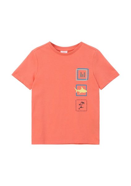 s.Oliver Red Label T-shirt en jersey avec imprimé graphique - orange (2350)
