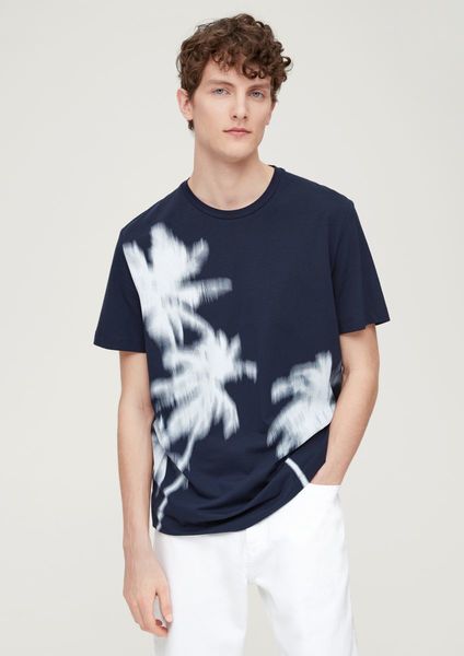 s.Oliver Red Label T-Shirt mit Grafikprint - blau (59F1)