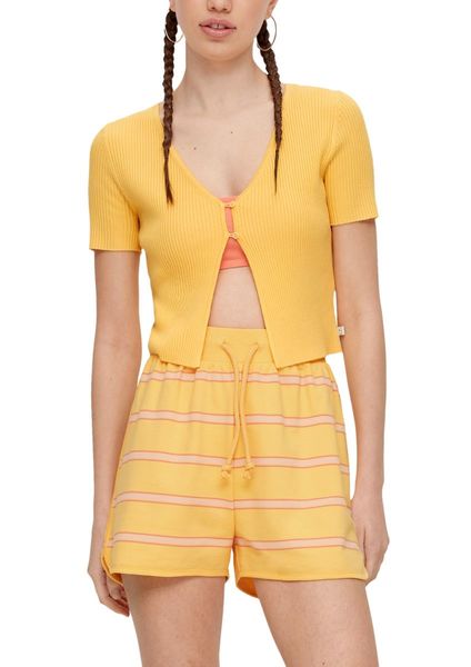 Q/S designed by Crop top with ribbed texture  - yellow (1317)