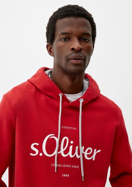 s.Oliver Red M - Label Hoodie Frontprint mit - rot (31D1)
