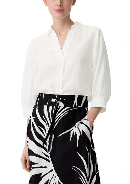 comma Viscose blend dobby blouse - white (0120)