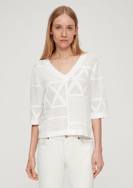 s.Oliver Red Label Cotton knit shirt  - white (0210)