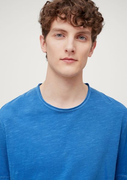 s.Oliver Red Label T-shirt en coton avec Garment Dye  - bleu (5427)