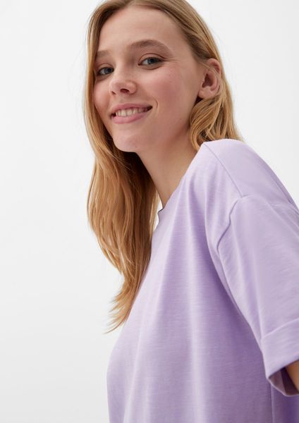 Q/S designed by Robe t-shirt avec structure en fil flammé  - violet (4724)