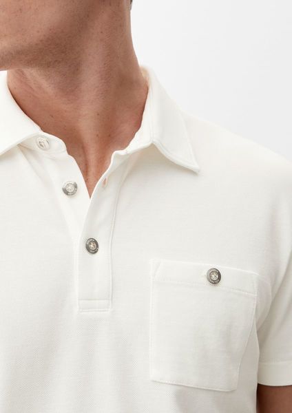 s.Oliver Red Label Poloshirt aus Baumwoll-Piqué - weiß (0120)