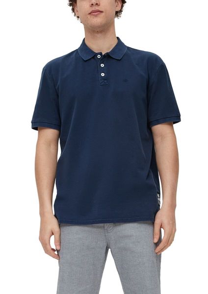 Q/S designed by Cotton piqué polo shirt - blue (58L0)