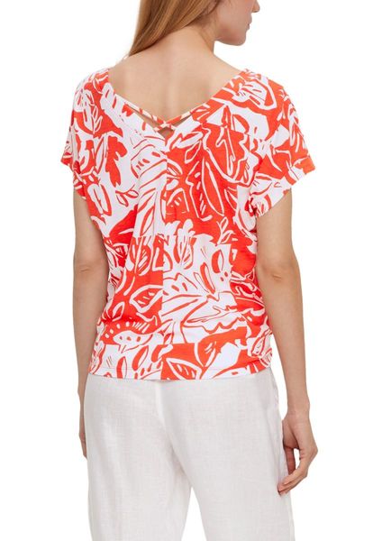 s.Oliver Red Label T-Shirt aus Modalmix - orange/weiß (25A0)
