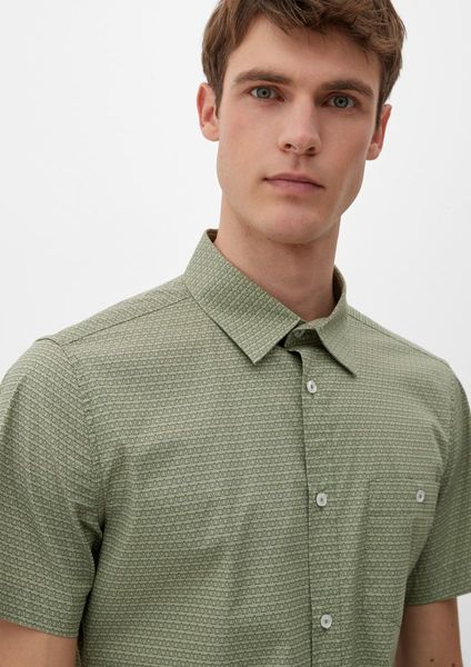 s.Oliver Red Label Slim Fit: Hemd mit Allover-Muster - grün (78A5)