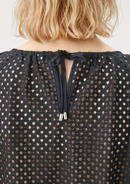 Q/S designed by Blouse with an openwork pattern - black (9999)