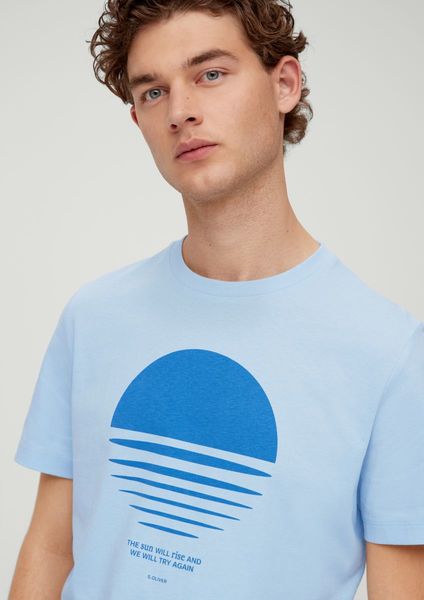 s.Oliver Red Label T-Shirt aus reiner Baumwolle - blau (50D1)