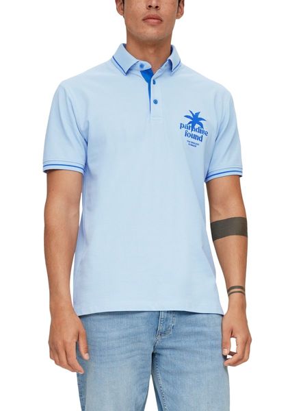 s.Oliver Red Label Cotton piqué polo shirt - blue (50D1)