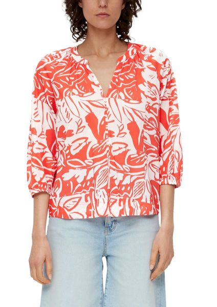 s.Oliver Red Label Cotton blouse with ruffles - orange (25A0)