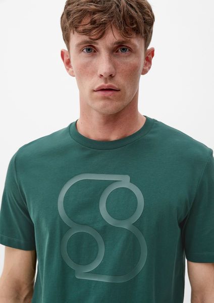 s.Oliver Red Label T-shirt with label print - green (78D1)