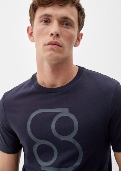 s.Oliver Red Label T-Shirt mit Labelprint - blau (59D1)