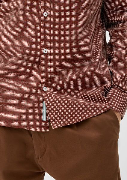 s.Oliver Red Label Slim: shirt with allover print - brown (87A3)
