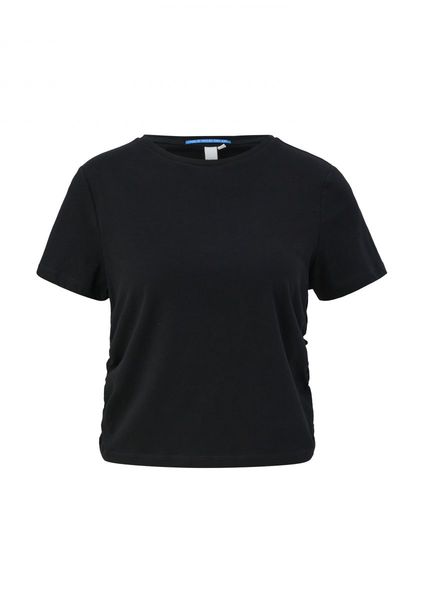 Q/S designed by T-shirt with gathers - black (9999)