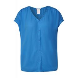 Street One LTD QR mat-mix shirt w.button - bleu (14915)