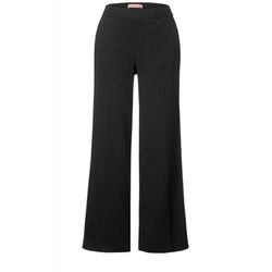 Street One Loose fit pants with crincle - black (10001)