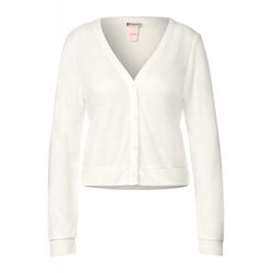 Street One Veste courte en tricot aspect lin - blanc (10108)