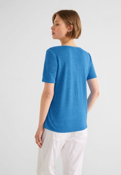 Street One Leinenlook T-Shirt - blau (14915)