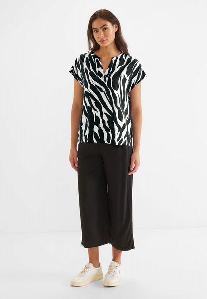 Street One Zebra print blouse shirt - black/white (20001)