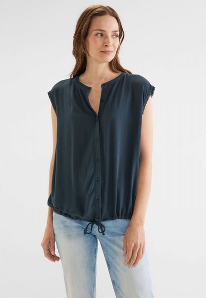 Street One Buttoned crinkle top   - green (13825)