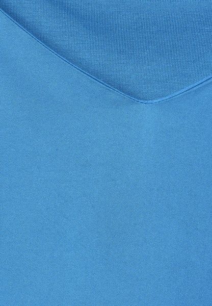 Street One mat-mix v-neck top - bleu (14915)