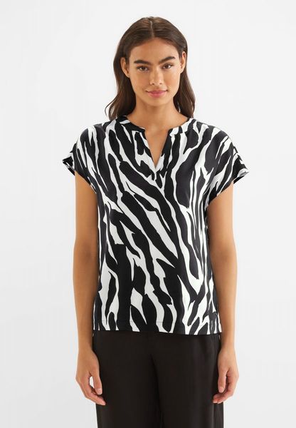 Street One Zebra print blouse shirt - black/white (20001)