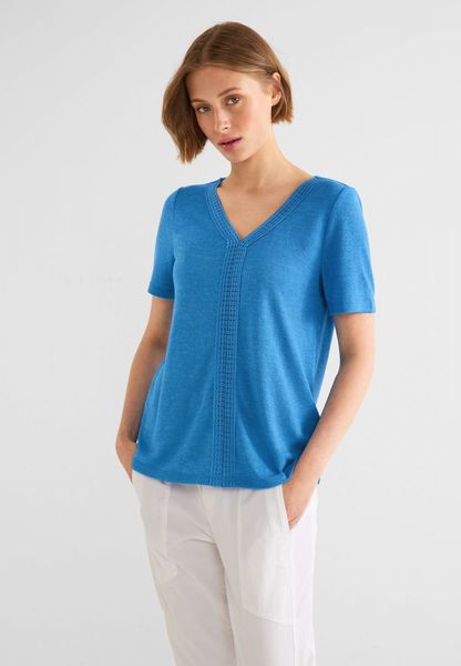 Street One T-shirt en lin - bleu (14915)